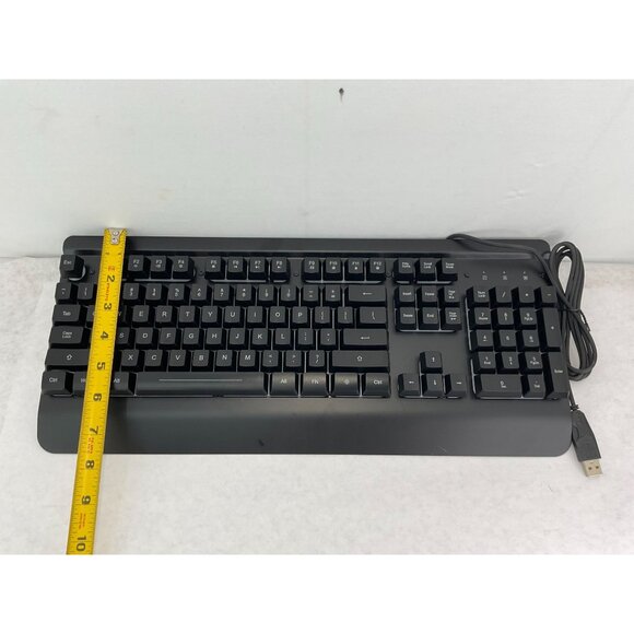 Gaming Keyboard, 104 Keys All-Metal Panel, Light Up Wired Keyboard for PC Mac Ga - Picture 8 of 10